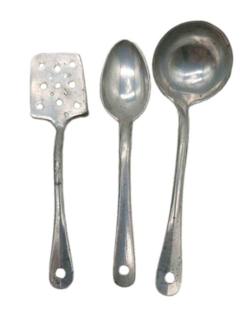 Vtg Germany Child Flatware Spoons Ladle Spatula Lot Of 3 Aluminum
